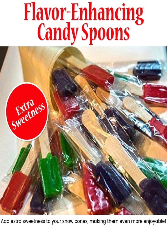 بيرفيكت ستيكس مجموعة أكواب مخروط الثلج من بيرفكت ستيكس مع ملاعق حلوى، 50 كوبًا، 50 ماصة، و60 ملعقة حلوى - Image 4